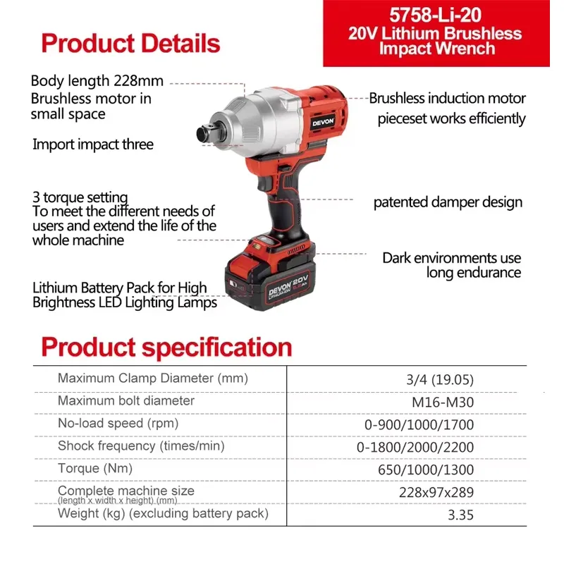 مفتاح ربط دافع ديفون 20 فولت ب - مراجعة Torque Wrench وسعره